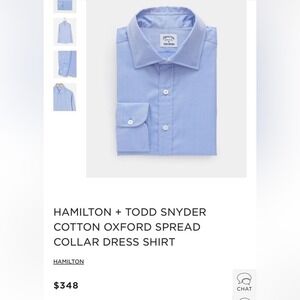 Todd Snyder x‎ Hamilton Shirt Cotton Oxford Spread Collar Dress Shirt 16 1/2 (L)